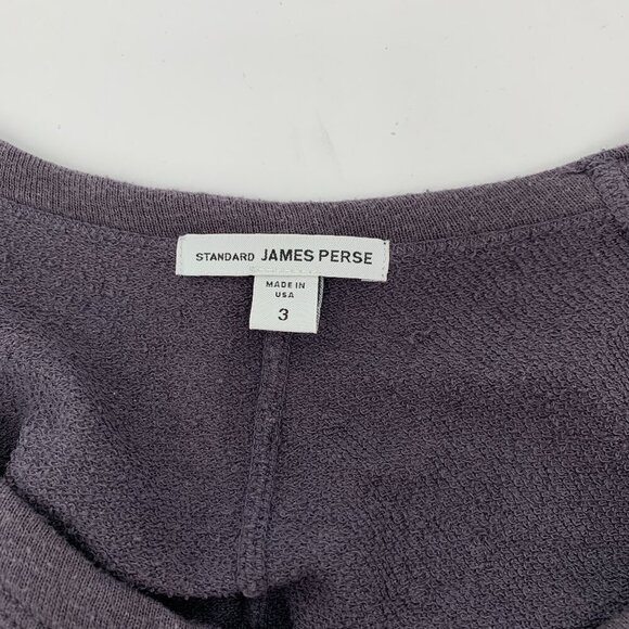 James Perse raglan tunic sweatshirt dress washed heather gray knit stretch 3 L - Picture 4 of 4